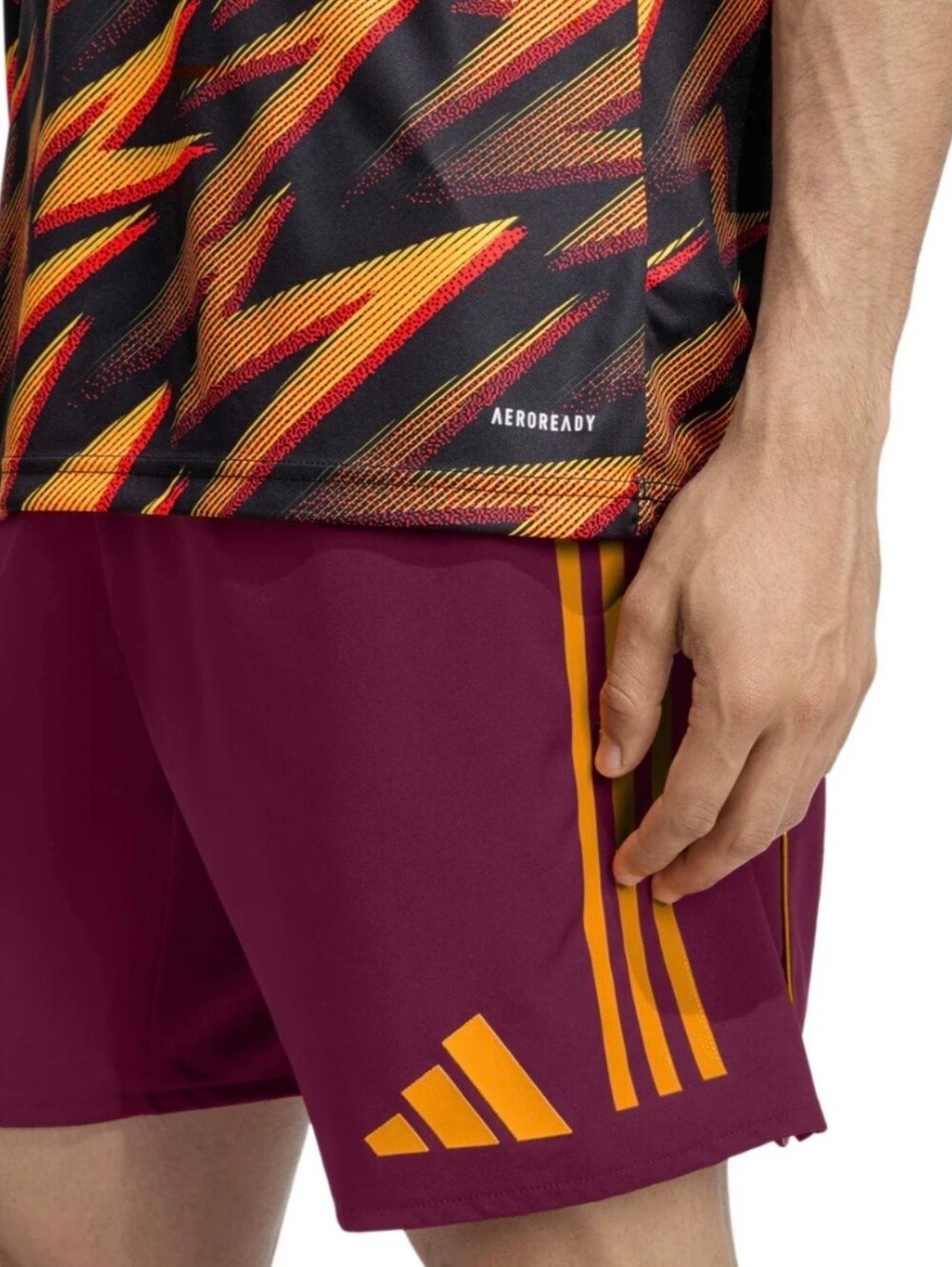 adidas Black Shirt with Red & Yellow Wave Print - Picture 3 of 7